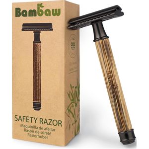 Bamboe Scheermes | Slim Zwart | Safety Razor | Traditionele Veiligheidsscheermes | Hoge Kwaliteit | Houten Scheermes | Milieuvriendelijk | Voor Mannen & Vrouwen | Duurzaam | Geschikt voor Alle Dubbelzijdige Scheermesjes | Bambaw