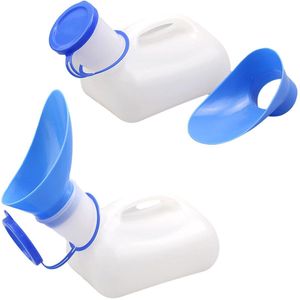 Draagbaar Urinoir - Unisex urinaal met schroefdeksel - 1000 ml - Reizen kamperen outdooractiviteiten auto - 2 stuks