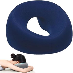 Gezichtskussen Voor Massage - Massagekussen - Traagschuim Gezichtskussen - Hoofdsteun - Kussen Met Gat - U-Vormig Dutje - Hoofdsteun Massagetafel - Massagekussen Voor Kind En Volwassenen - Voor Schoonheidsbehandelingen - Voor Massagetafels - Blauw