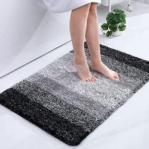 Zacht badkamertapijt, 60 x 90 cm, antislip, wasbaar, badmat, hoogpolig, microvezel, absorberend