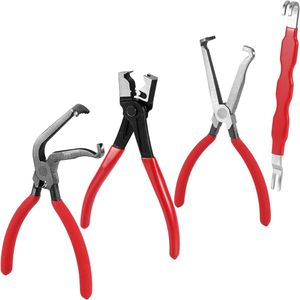 BOXOB 4st Automotive Elektrische Ontkoppelingstangen Set, Recht & 60° Gebogen Connectortang Antisliphandgreep Elektrisch Gereedschap voor Auto's voor Brandstofinjectoren Bougies en Sensoren