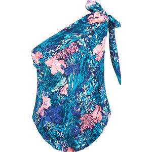 Badpak met een schouder Coral blue 116-122