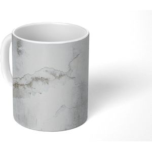 Mok - Koffiemok - Beton - Grijs - Wit - Mokken - 350 ML - Beker - Koffiemokken - Theemok