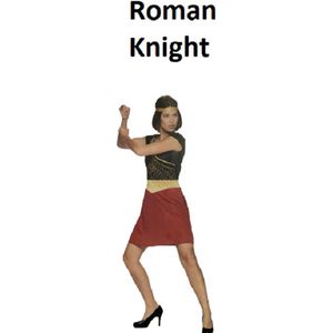 Stijlvolle Romeinse Ridder: Een-delige Jurk en Hoofdband in Maat S