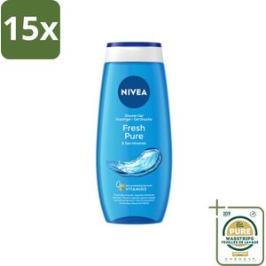 15 x NIVEA - Douchegel - Frisse Puurheid - Verfrissende Huid - 250 ml - Grootverpakking - Douchegel - Huidverzorging - Frisse Huid - Vitamine C - Vitamine E