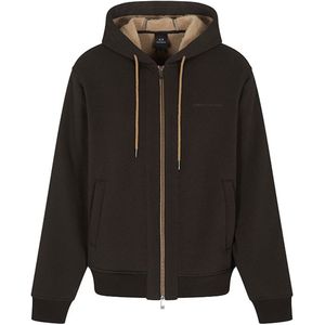 Armani Exchange - Bruine Sweater - Heren - Katoen - Met Fullzip Sluiting