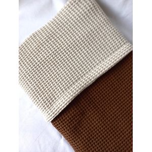 Oogappel Ledikantdeken Dubbele Wafel Bruin-Naturel-Beige