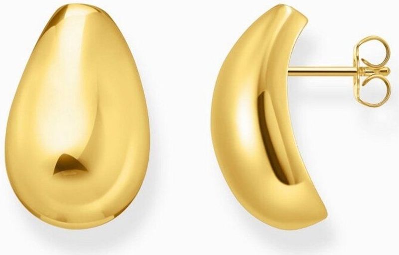 Thomas Sabo - Oorknoppen - Gerecycled Zilver - Geel Goud Verguld - 750/- 18 Karaat