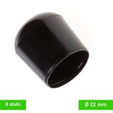 Deltafix - Peerdop - 22mm - Zwart - 8 Stuks