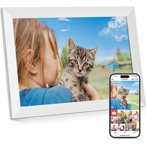 Digitale fotolijst 10,1 inch met wifi en 32 GB geheugen - Foto's en video's eenvoudig delen, touchscreen, hoge resolutie