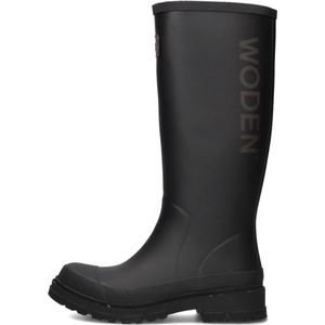 Woden Le Waterproof Laarzen - Rubber - Dames - Zwart - Maat 38