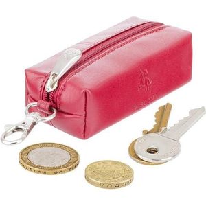 Visconti Leren Portemonnee - Monza Collectie - Sleuteltasje - Munt Portemonnee - Leer - Rood (MZ18 RD)