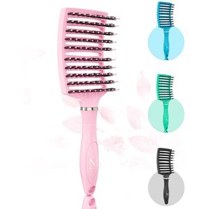 Gebogen Haarborstel - Beschermt en Verhoogt Volume - 1 stuk - Zwart