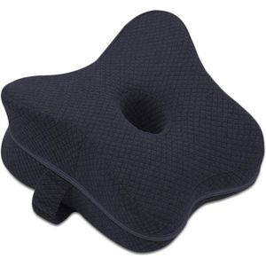 Kniekussen voor in het bed - ergonomisch kniekussen voor zijslapers - drukontlasting heupen benen knie rug zwangerschap - donkerblauw B Kniekussen voor in het bed