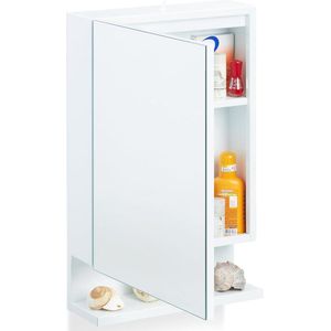 spiegelkast badkamer, met stopcontact, 1 deur, hangende kast, met plankje, HxBxD: 55 x 35 x 12 cm, wit