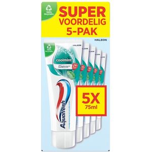 Aquafresh Tandpasta Coolmint - Fris en Beschermend - Voordeelverpakking - 5 tubes - 1 stuk
