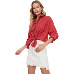 Trendyol Strandkleding Groen Gestreept Geweven Shirtjurk Tbess22Go0664