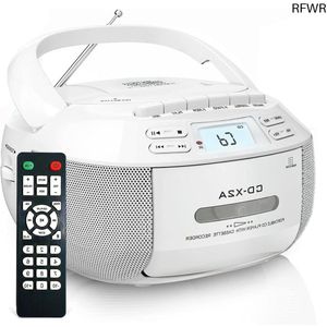 RFWR® Draagbare cd-speler met Bluetooth, FM-radio, USB, AUX en cassettefunctie
