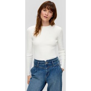 Gebreide Trui - Effen - Viscose - Lange Mouw - Aansluitende Pasvorm