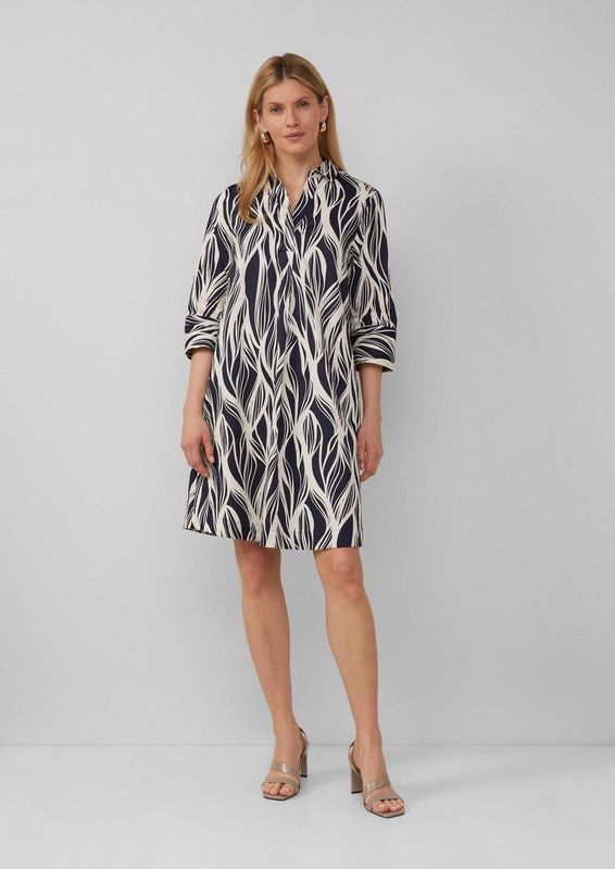 A-lijn Jurken - Korte Poplin Jurk - Met 3/4 Mouwen - Normale Pasvorm