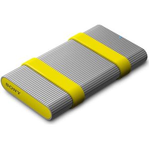 Sony Sl-M1 External SSD Hard Drive 1 TB up to 1000 Mbps Write/Read/Dustproof and Waterproof (IP67) USB 3.1 Type C with Labels and Rubber Band 256 Bit Encryption Aluminium Silver