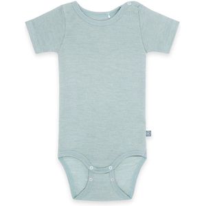 Wol-zijde Romper met korte mouwen | Essential Mint