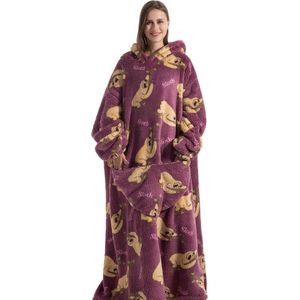Hoodie Deken Met Mouwen - Onesie - Fleece Blanket - Dames - Heren - Kinderen - Plaid - Knuffeldeken - Extra Zacht & Warm - Luiaard