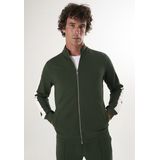 Felix Hardy Sweatvest  donkergroen / wit