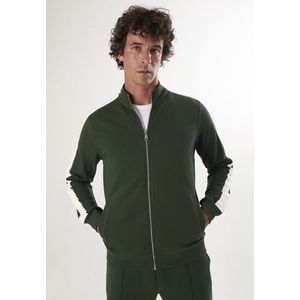 Felix Hardy Sweatvest  donkergroen / wit