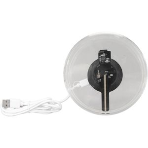 3D Hologramventilator, WiFi projector Hologramventilator, 3,3 Inch Display WiFi APP Afstandsbediening Ingebouwde Luidspreker Halloween Holographic 48 LED met Geheugenkaart voor