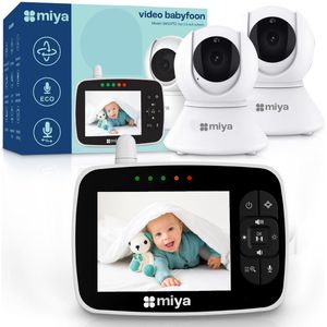 Miya M35 Babyfoon met 2 camera's - Babyfoon met camera - Op afstand bestuurbaar - Video & Audio - Baby monitor