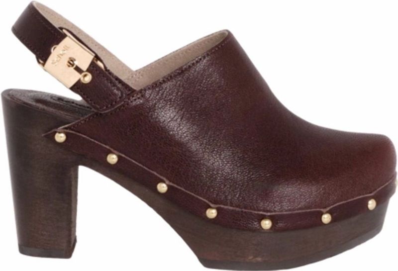 Sandaal Scholl Women Miami Clog B/S Dark Brown-Schoenmaat 38