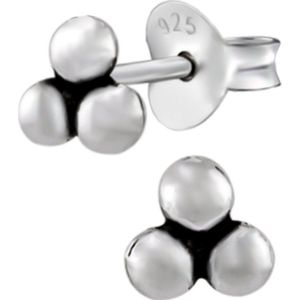 Zilveren oorbellen | Oorstekers | Zilveren oorstekers, drie bolletjes