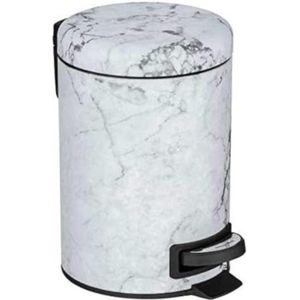 Wenko Pedaalemmer Onyx 3 Liter Staal Wit