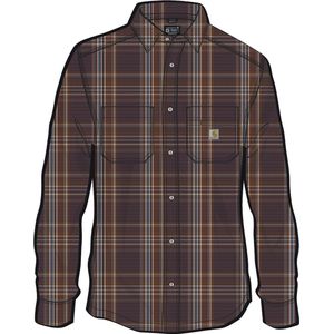 Carhartt - Flannel Long-Sleeve Plaid Shirt 107010 - Donker Sepia - Overhemd