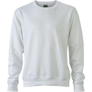 James and Nicholson Uniseks werkkleding Sweatshirt (Wit)