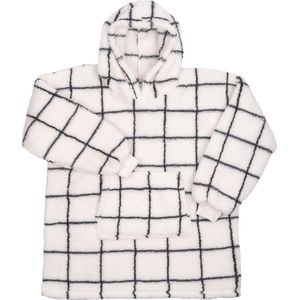Mistral Home - HOODIE - teddy - one size - ruiten - wit