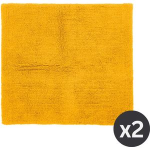 Tiseco Home Studio - Badmat RIVA - SET/2 - 100% katoen - antislip - Vierkant - 60x60 cm - Yellow sunflower