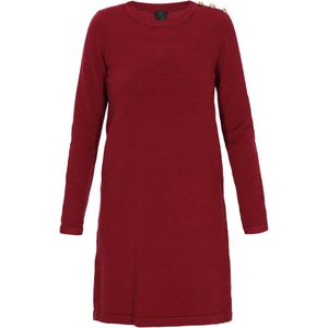 DreiMaster - Classic - Gebreide Jurk - Robijnrood - Lange Mouw