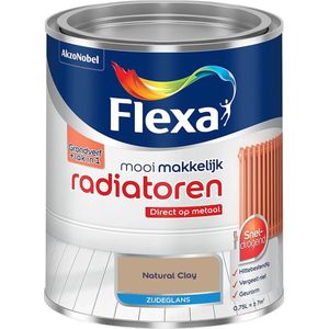 Flexa - Mooi Makkelijk Radiatoren Zijdeglans - Natural Clay - Kleur van het jaar 2025 - Mengverf - 0.75 Liter