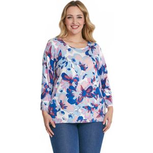 Trui met bloemenprint en 3/4 mouwen