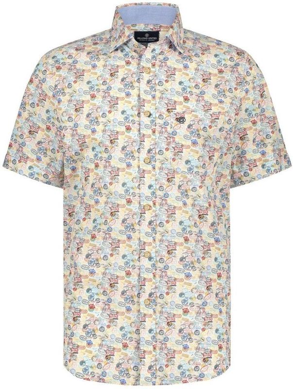 Fellows United Korte Mouw Overhemd Stamps Stretch Multicolor (41.6601 - 153)