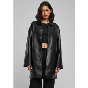 Urban Classics - Faux Leather Jas - Zwart - Dames