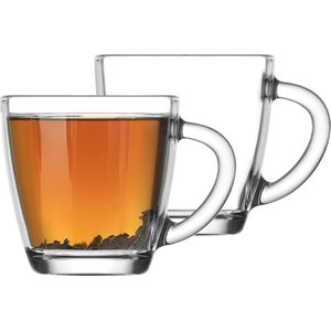 LAV Koffie glazen/theeglazen Artemis - set 2x stuks - transparant glas - 230 ml