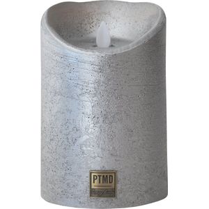 PTMD - Led kaars - Metallic zilver S 7,5 x 7,5 x 10 cm - LED candle metallic Silver