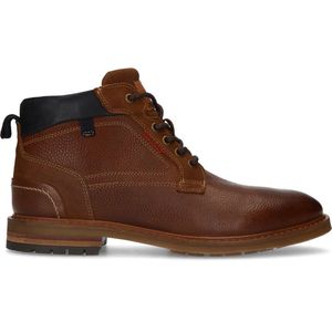 Manfield - Heren - Bruine leren veterboots - Maat 42