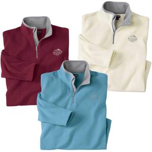 ATLAS FOR MEN - Set van 3 microfleece sweaters Outdoor - Heren - Verkrijgbaar in grote maten - 5XL