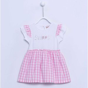 alisé Savannah sweat geruite babyjurk Roze 68