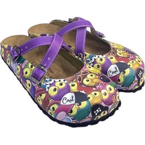 GOBY Clogs met Uilenprint – Handgemaakt – Premium Kwaliteit – Maat 42