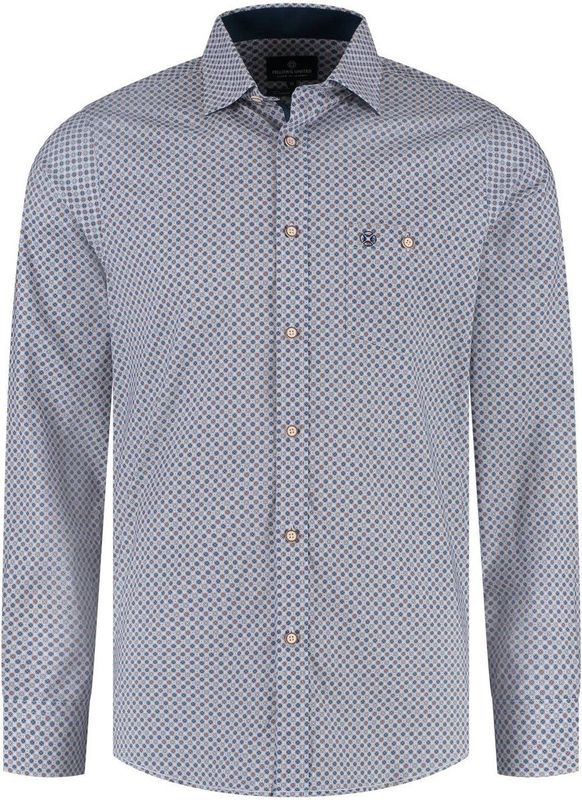 Fellows United Shirt lange mouw mini print s Rust (52.6557 - 152)